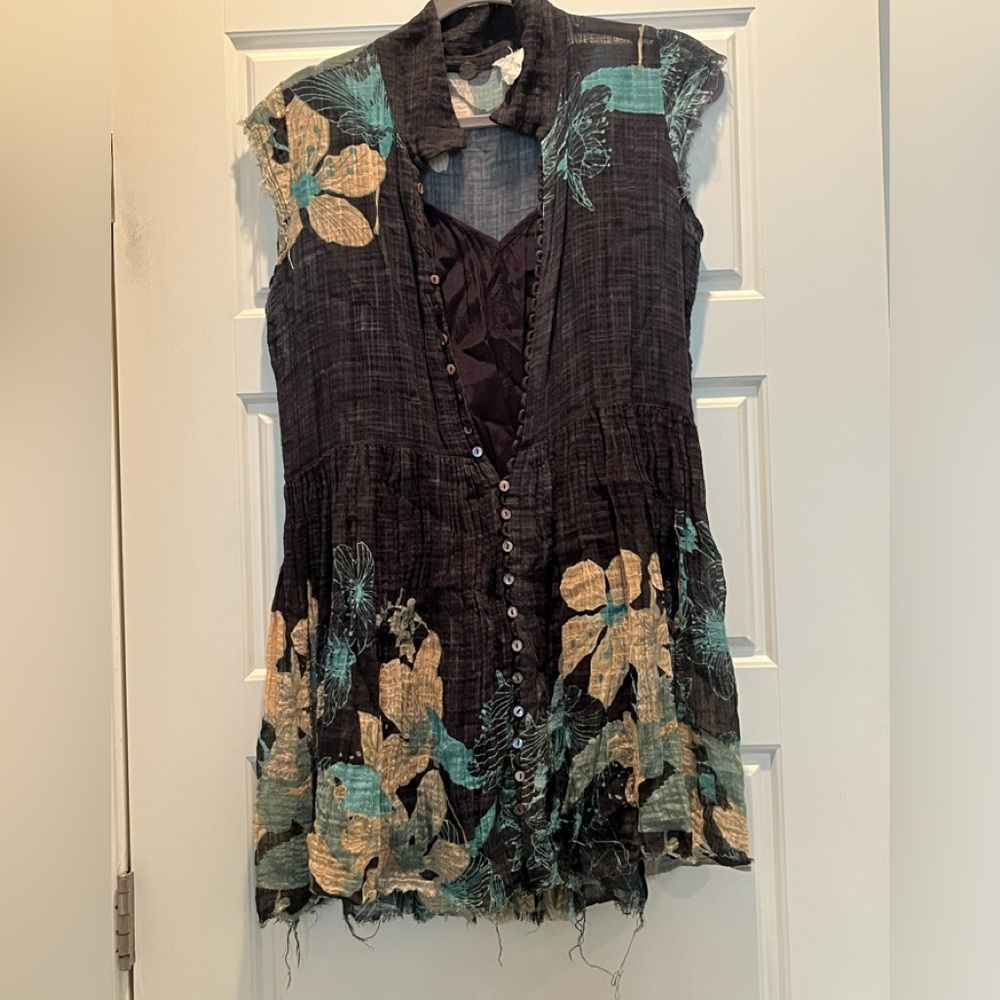 Free people one sheer floral tunic